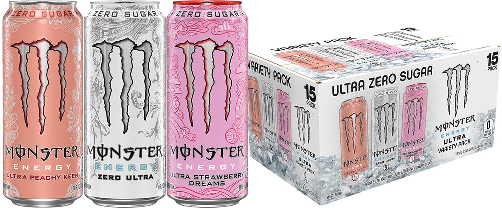 Monster Energy Ultra Zero Citrus bottle, refreshing, low-calorie pick-me-up for busy days.
