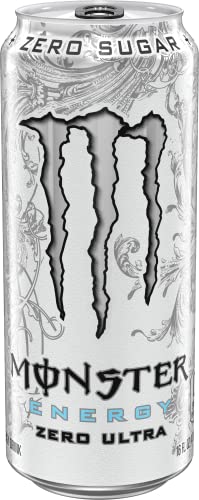Close-up of Monster Energy Zero Ultra label showing zero calories