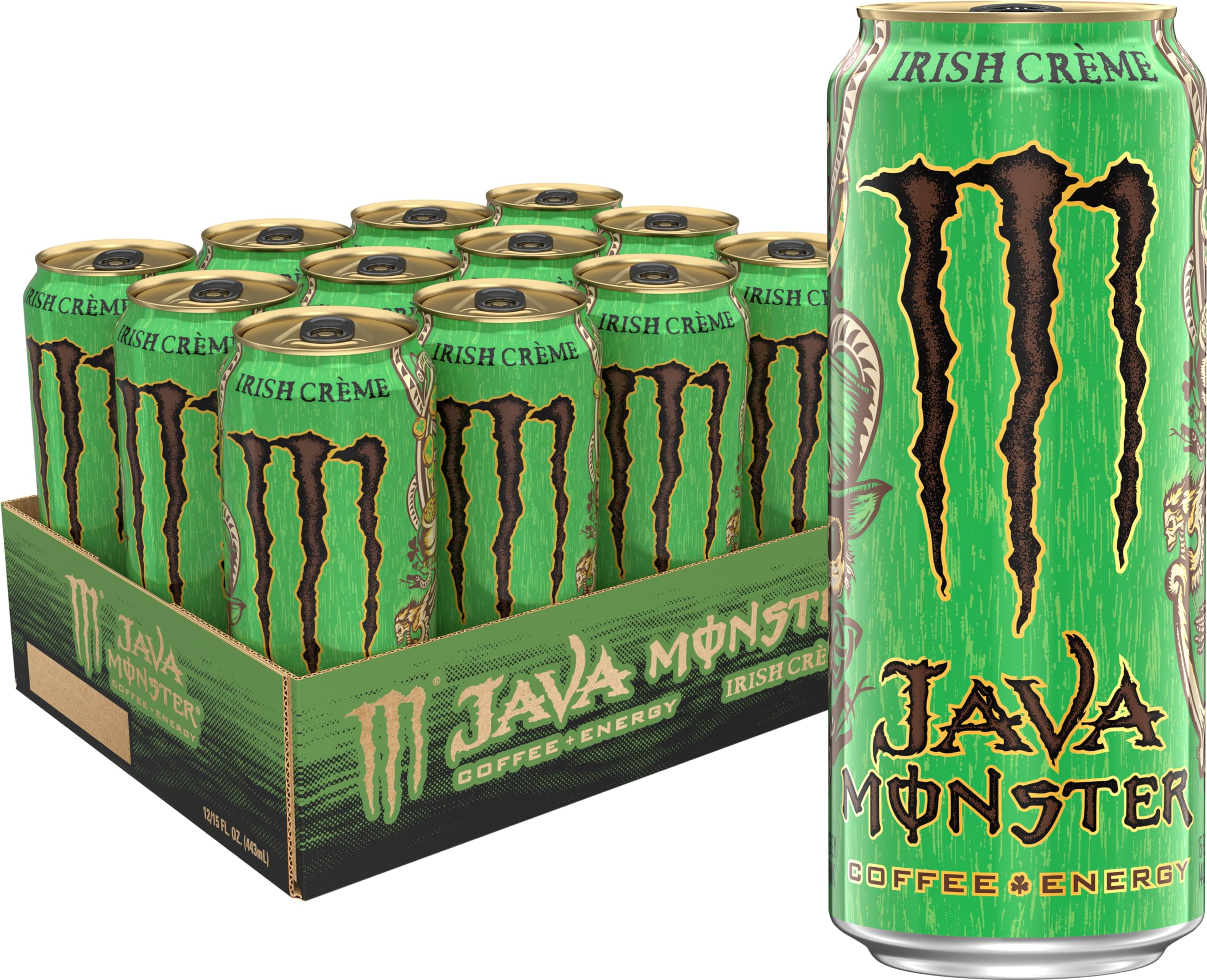 Monster Java Irish Creme can front view with premium coffee flavor for a quick lift