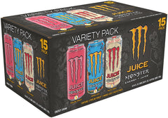 Monster Juice Mango Loco can pour emphasizes exotic fruit taste and energy.