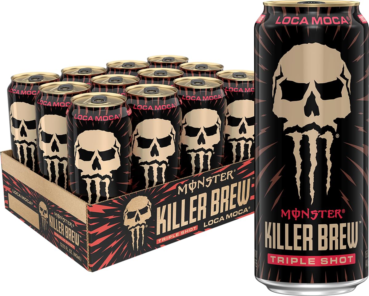 Monster Killer Brew Loca Moca can with bold mocha aroma and energy kick.