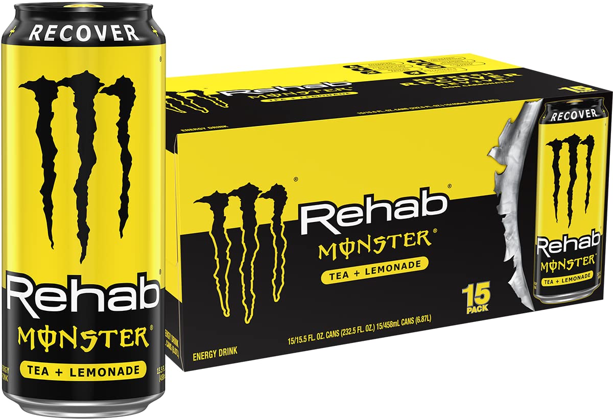 Monster Rehab Tea Lemonade can provides a refreshing energy boost for an afternoon slump.