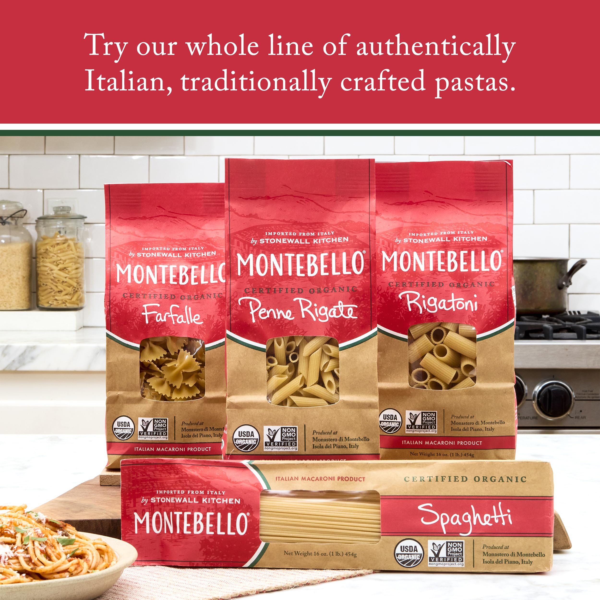 MONTEBELLO Organic Orzo served bowl – comforting, channeling traditional Italian meals.