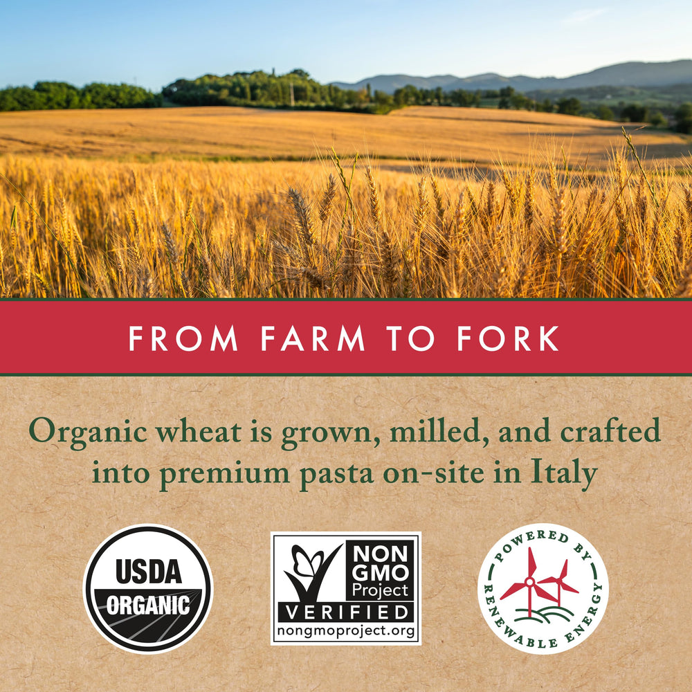 MONTEBELLO Organic Wheat origins – grown by family farms cooperative for authentic Italian pasta.