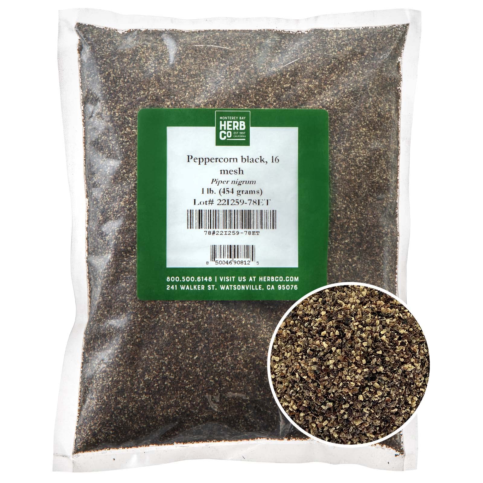 MONTEREY BAY HERB CO black peppercorn jar for fresh seasoning