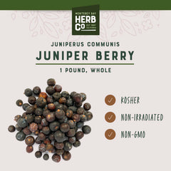 MONTEREY BAY HERB CO Juniper berries close-up crushed, piney aroma release