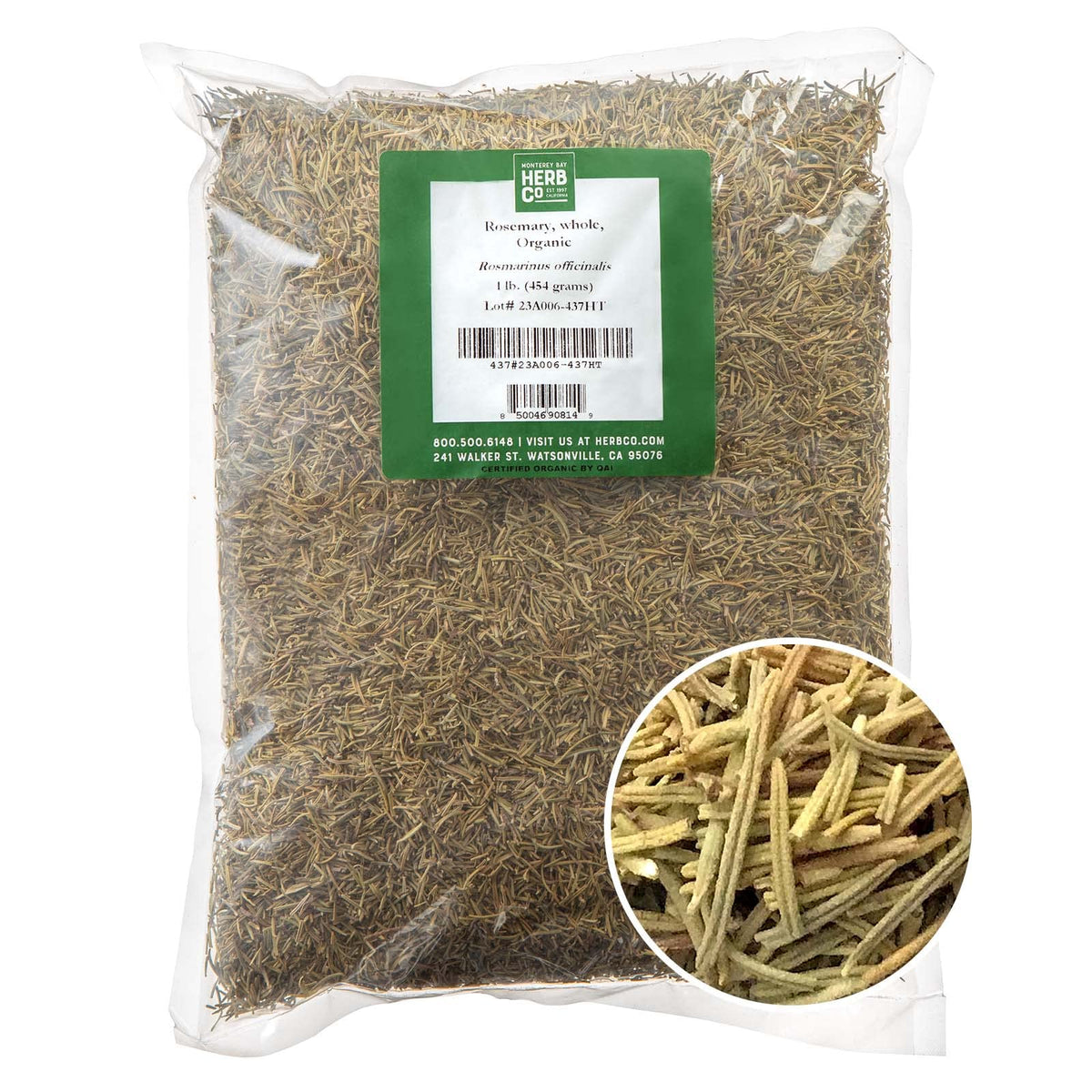 MONTEREY BAY HERB CO Organic Mediterranean rosemary leaves for rich kitchen aroma