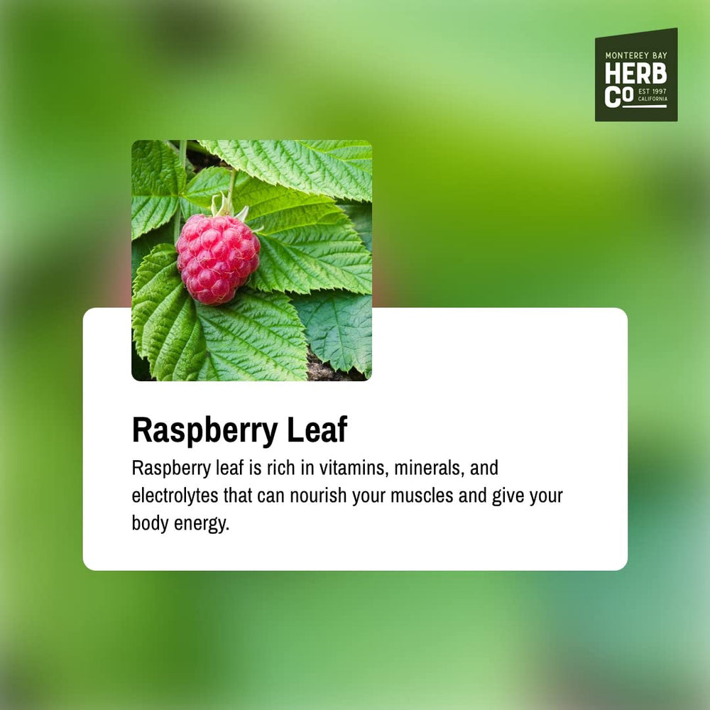 MONTEREY BAY HERB CO raspberry leaf tea brewing for quick preparation