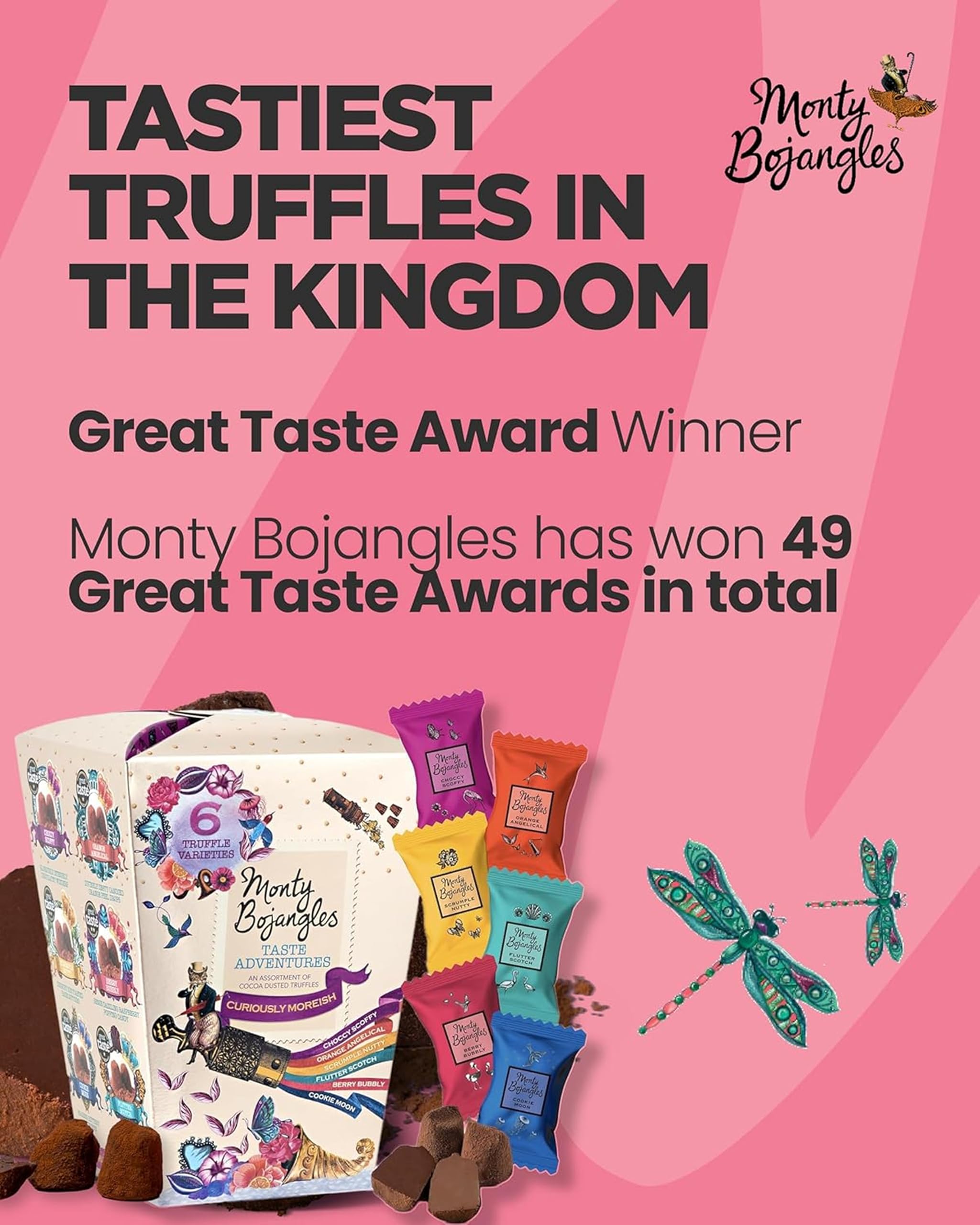 Monty Bojangles Cookie Moon truffle, comforting vanilla hints wrapped in cocoa dust.