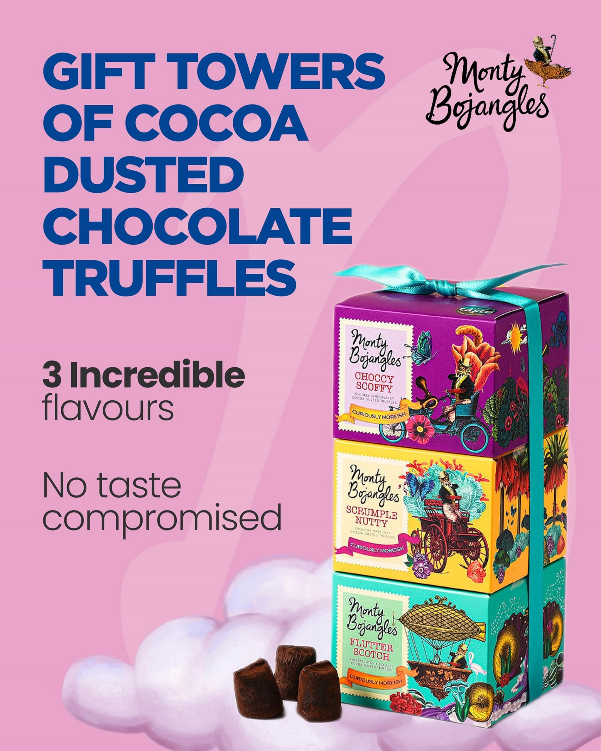 Monty Bojangles gift-ready chocolate box ideal for birthdays or holidays.