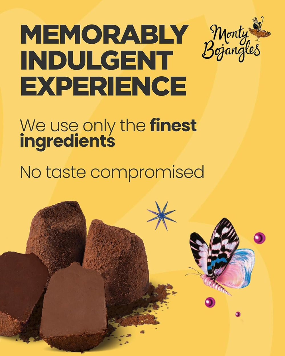 Monty Bojangles Taste Adventure gift box open, inviting six flavors to explore.