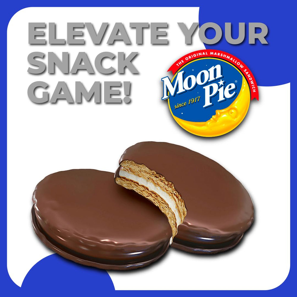 Moon Pie Minis vanilla flavor, smooth sweetness between soft graham crackers, a palate-friendly pick-me-up.