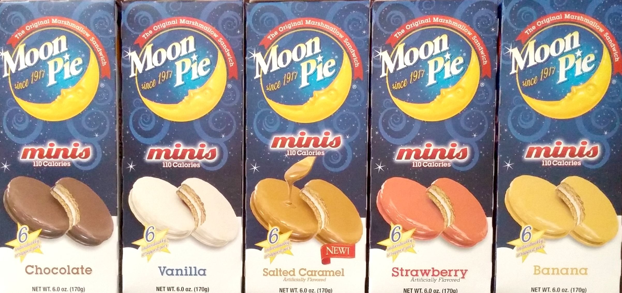 Moon Pie Minis variety pack on a plate, ideal for quick snacking and sharing.