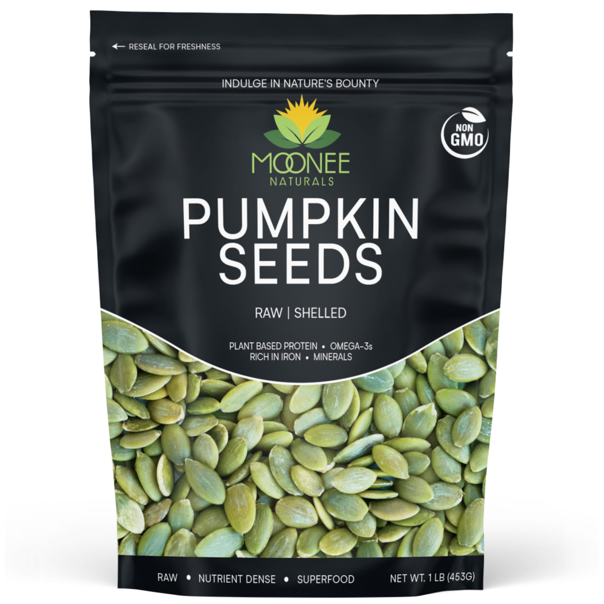 Moonee Naturals pumpkin seeds raw in bowl for snacking