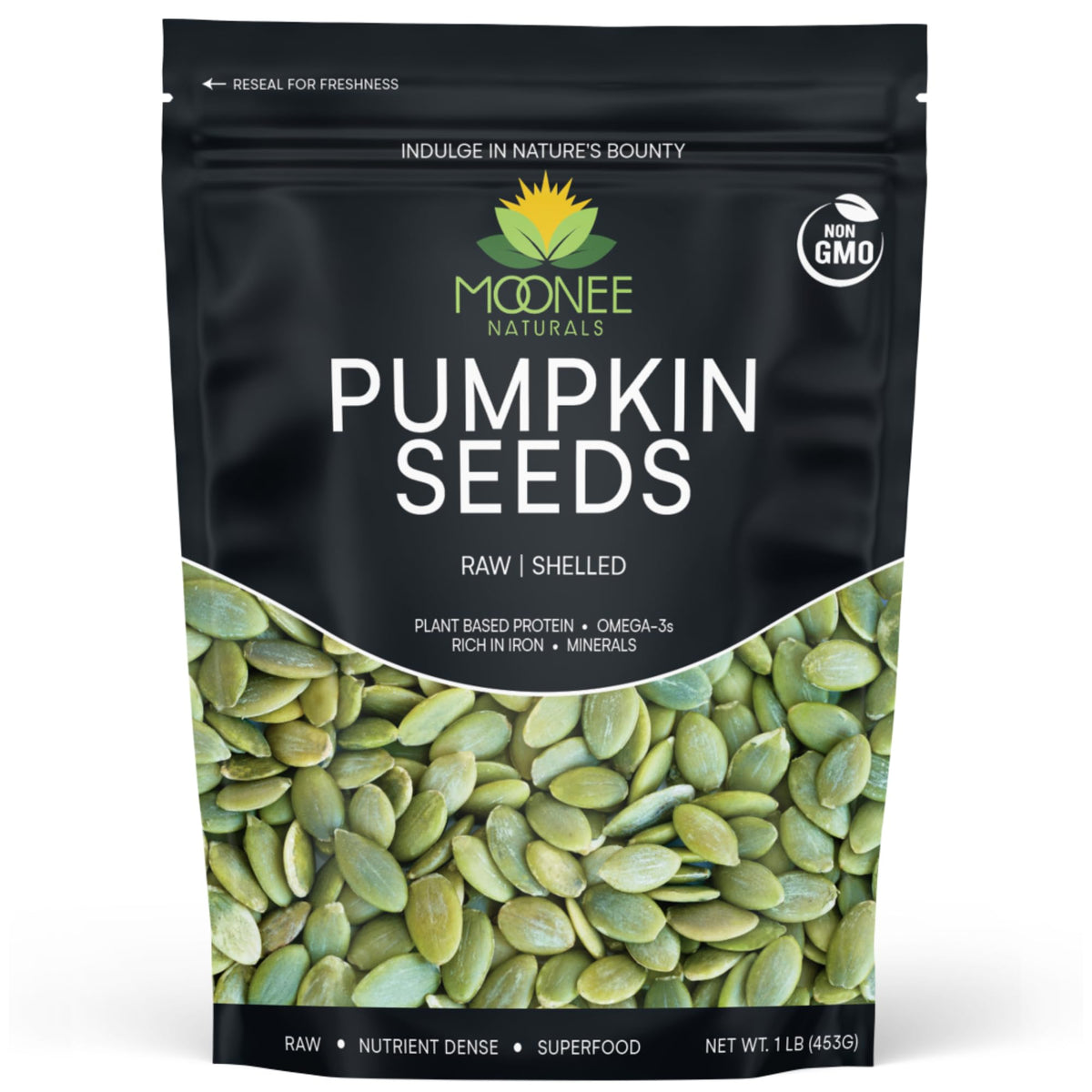 Moonee Naturals pumpkin seeds raw in bowl for snacking