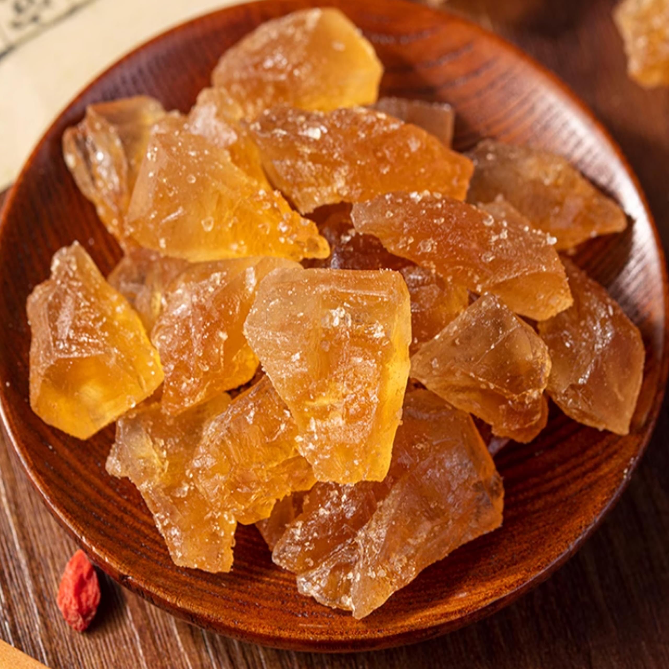 MOORCHOCO amber hue rock sugar made from pure crystallized sugar