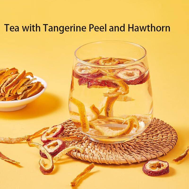 MOORCHOCO Tangerine Peel Strips in a tea cup for flavor enhancement