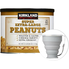 MORALZA Kirkland peanuts bundle on kitchen counter for quick, savory snacking.