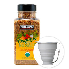 MORALZA Kirkland Organic No-Salt Seasoning front label for salt-free flavor boost