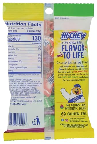Hi-Chew regular mix assorted flavors with vibrant bites for sharing