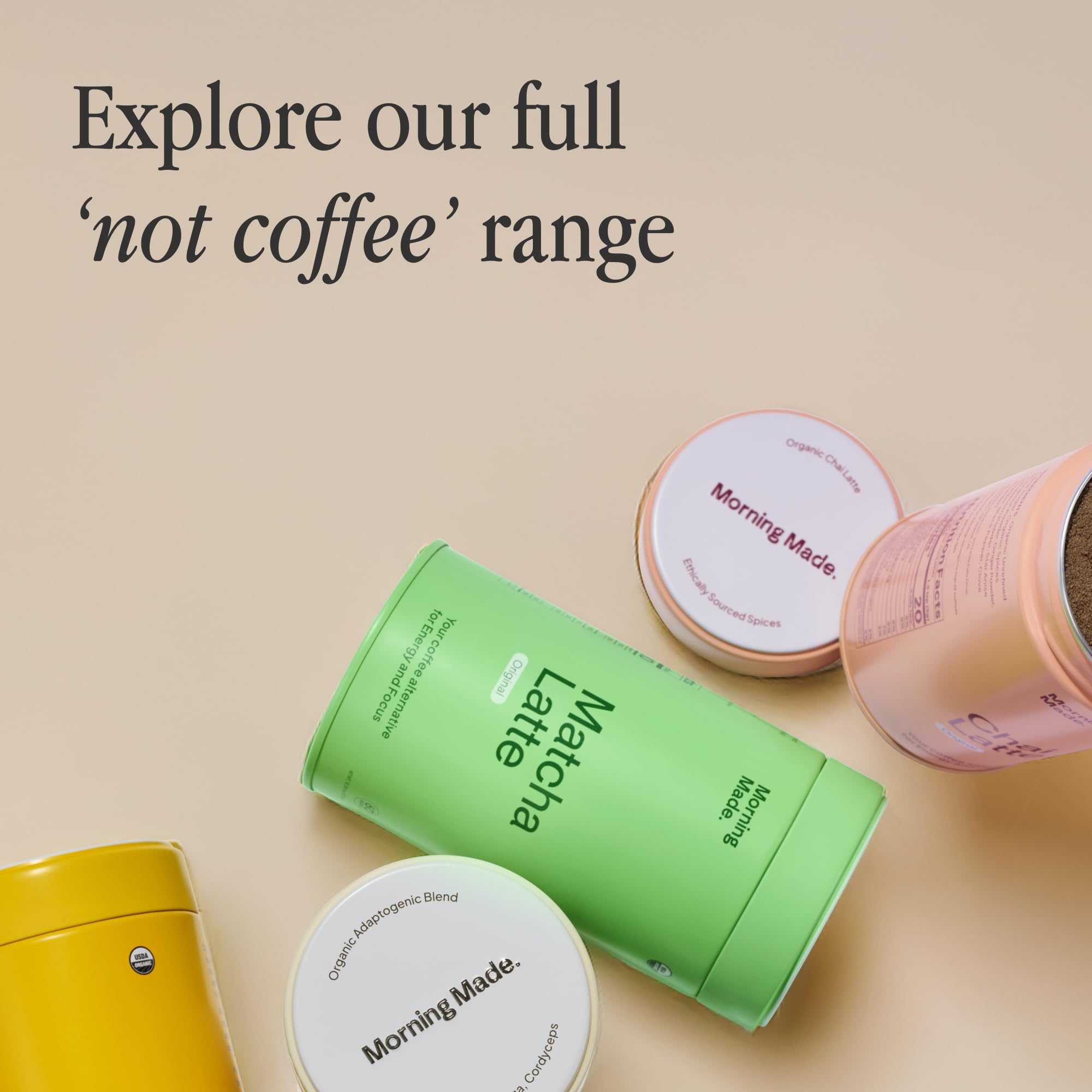 Resealable Morning Made tin preserves freshness between uses