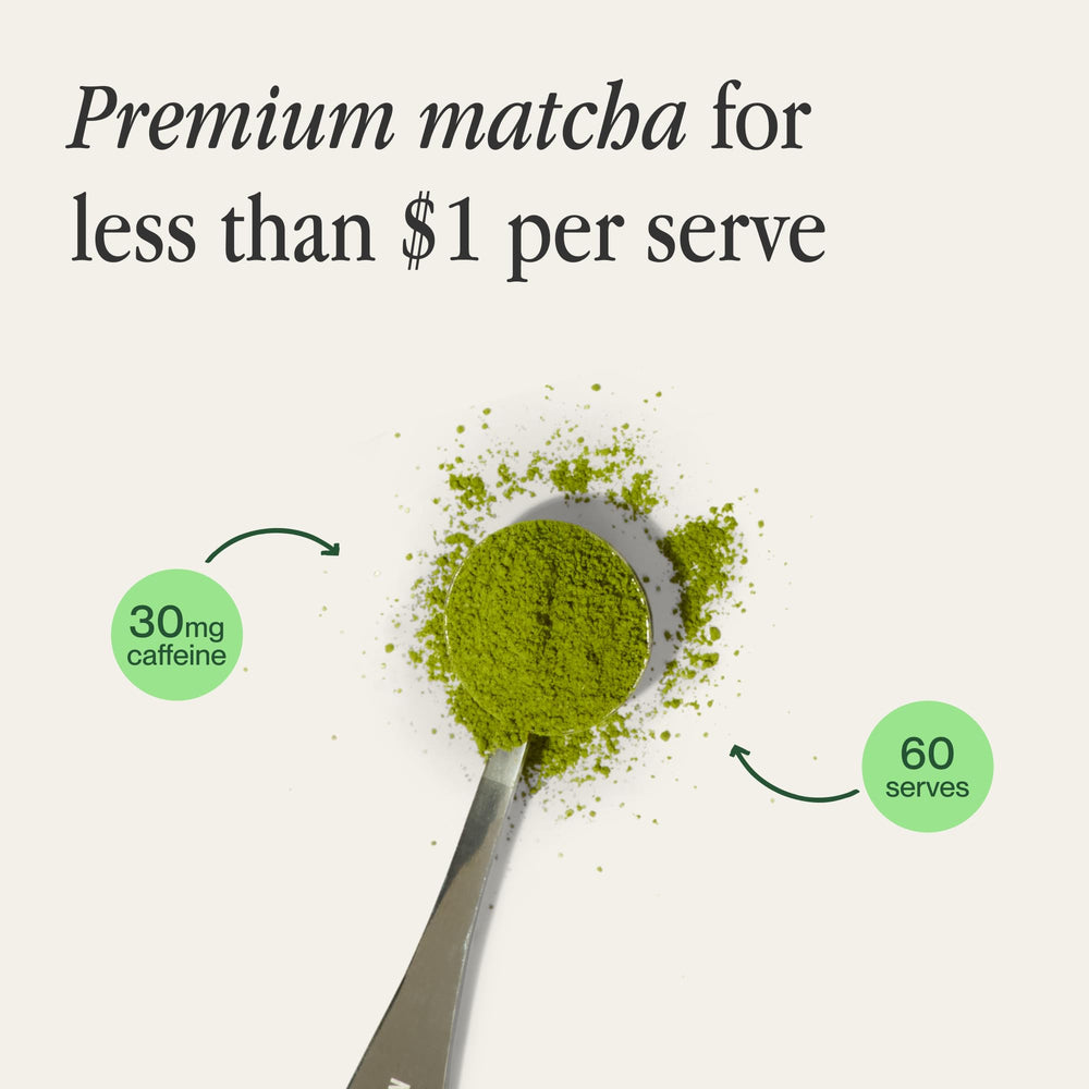 Vanilla matcha latte made with Morning Made powder for cozy mornings.