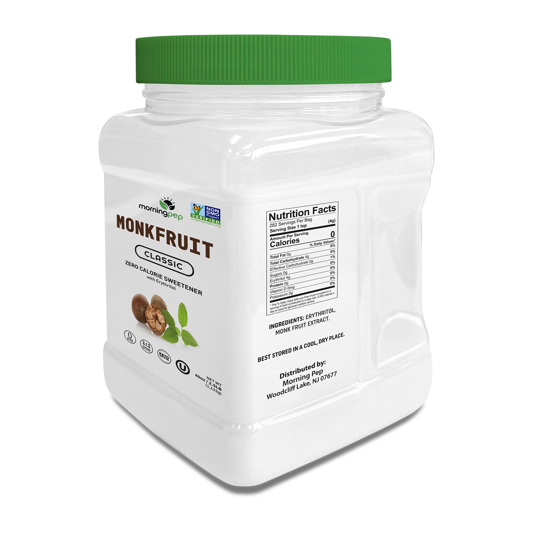 Morning Pep Monk Fruit Sweetener dissolving in coffee for smooth sweetness