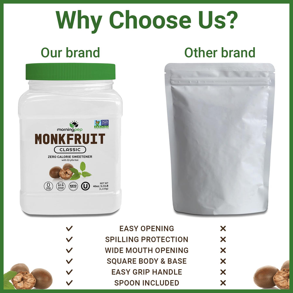 Morning Pep Monk Fruit Sweetener dissolving in tea for balanced flavor