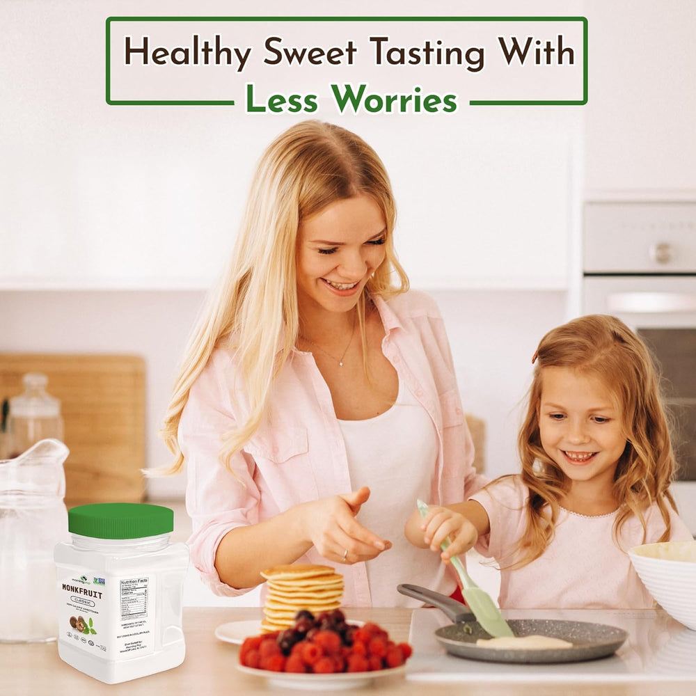 Morning Pep Monk Fruit Sweetener OU Kosher label displayed on packaging
