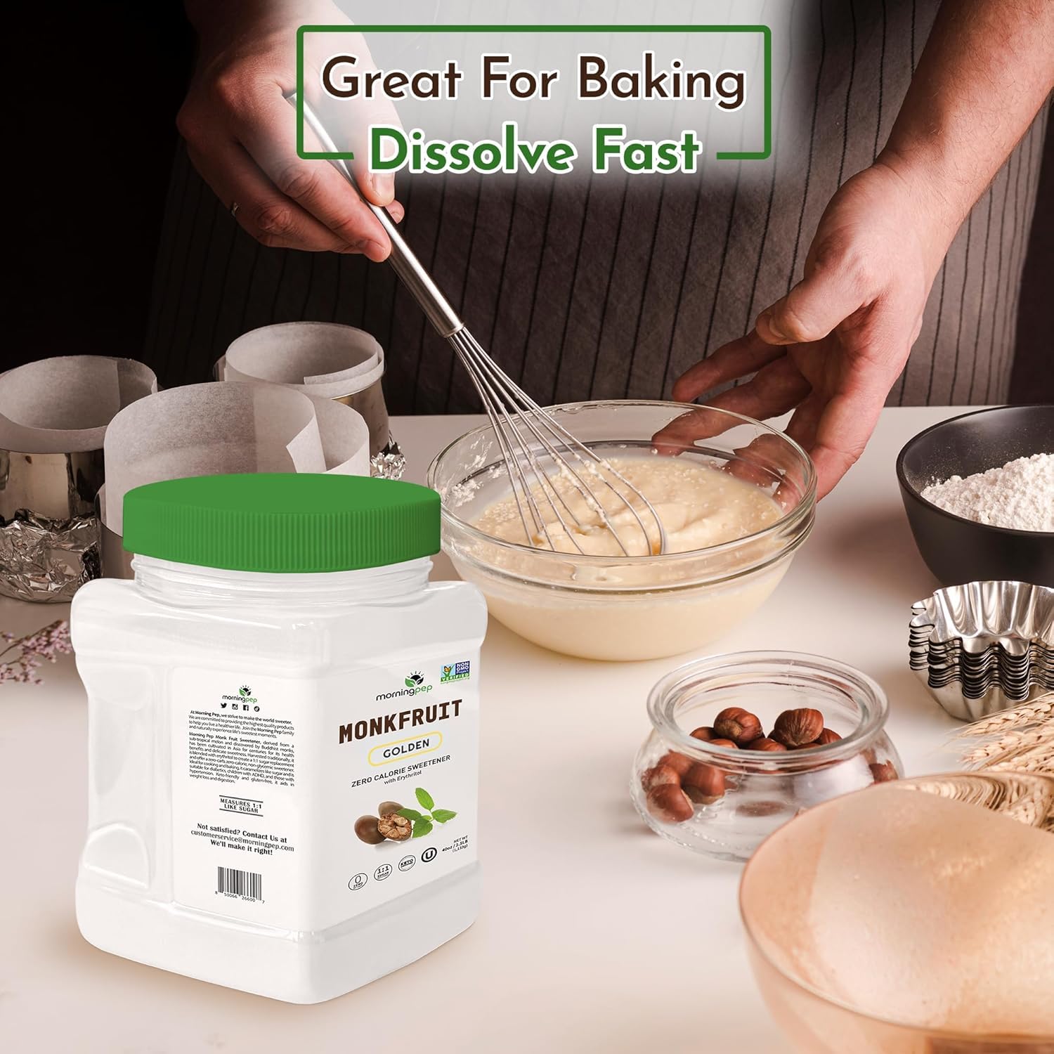 Morning Pep non-GMO and kosher certified sweetener for family kitchens