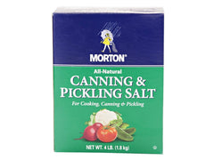 Morton All Natural Canning Salt box for clear brine and home canning.