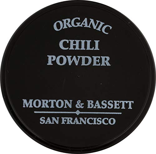 Morton and Bassett chili powder ingredients list highlights pure, spice-forward blend.