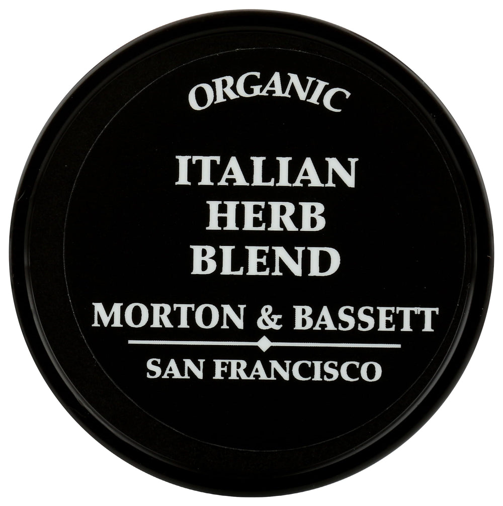 Morton & Bassett Organic Italian Herb Blend ingredients visible, ideal for elevating pasta sauces