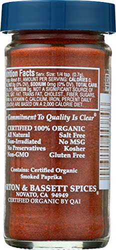 Morton & Bassett Paprika Smoked Organic jar front, premium quality seasoning
