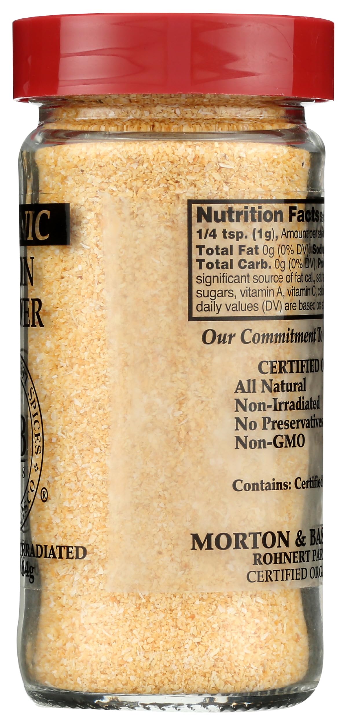 Morton & Bassett SSNNG onion powder close-up highlights ingredients list.