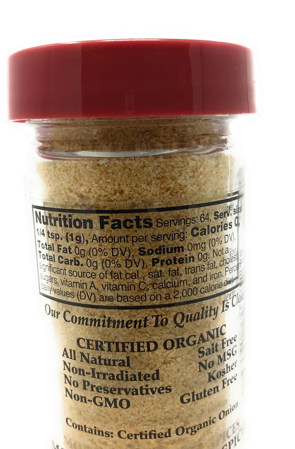 Morton & Bassett SSNNG Onion Powder label close-up shows additive-free ingredients.