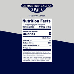 Morton Coarse Kosher Salt used for brining and rub applications on meat.