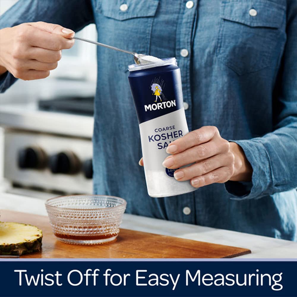 Morton salt dusted on fruit and chocolate desserts for balance.
