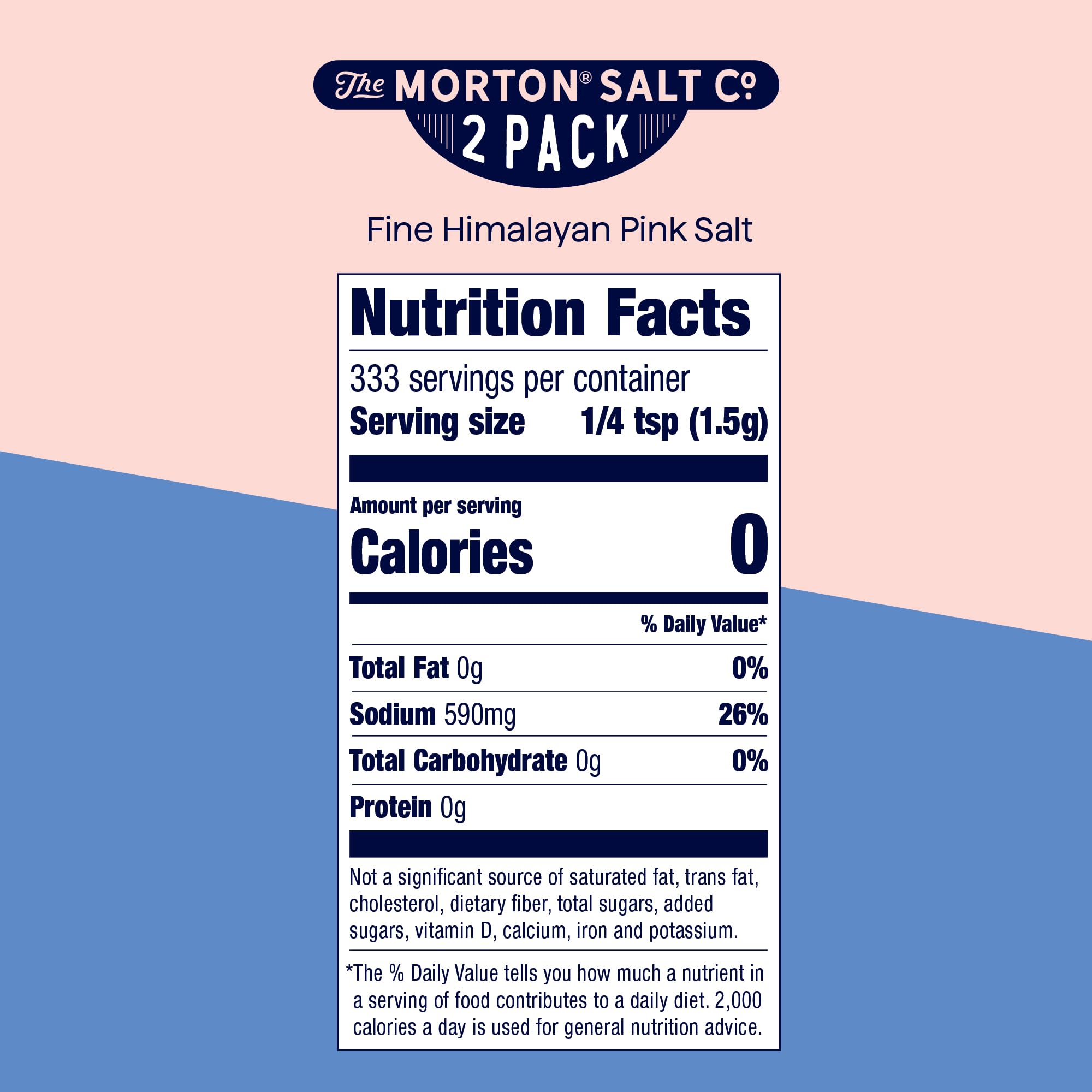 Morton Himalayan Pink Salt fine crystals dissolve quickly in recipes.