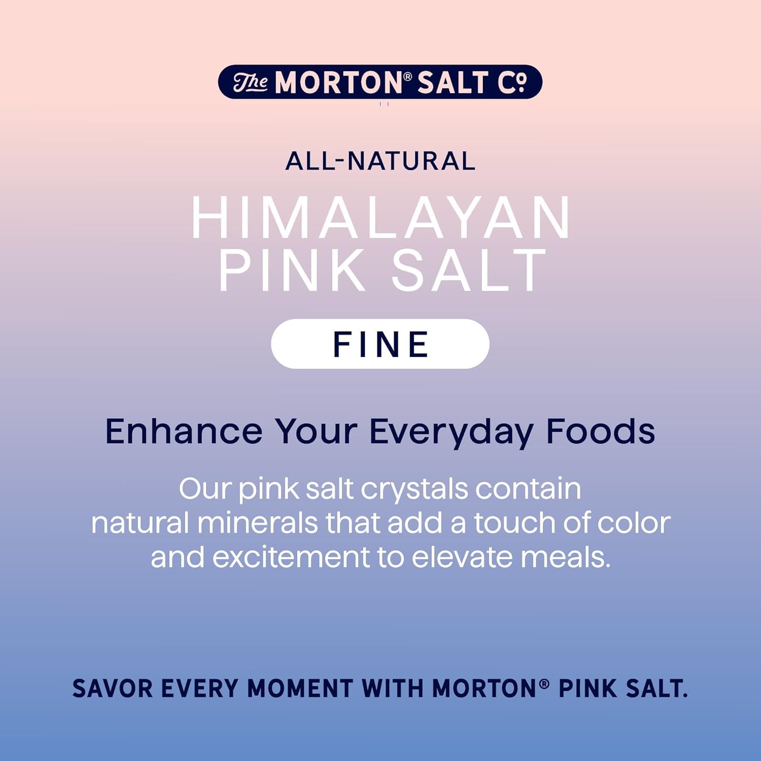 Morton Himalayan pink salt fine grain with rosy hue in a bowl