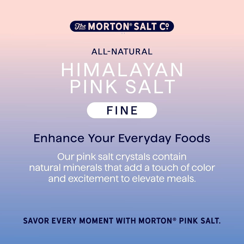 Morton Himalayan pink salt fine grain with rosy hue in a bowl