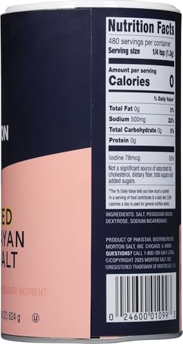Morton Himalayan pink salt granules close-up showing texture