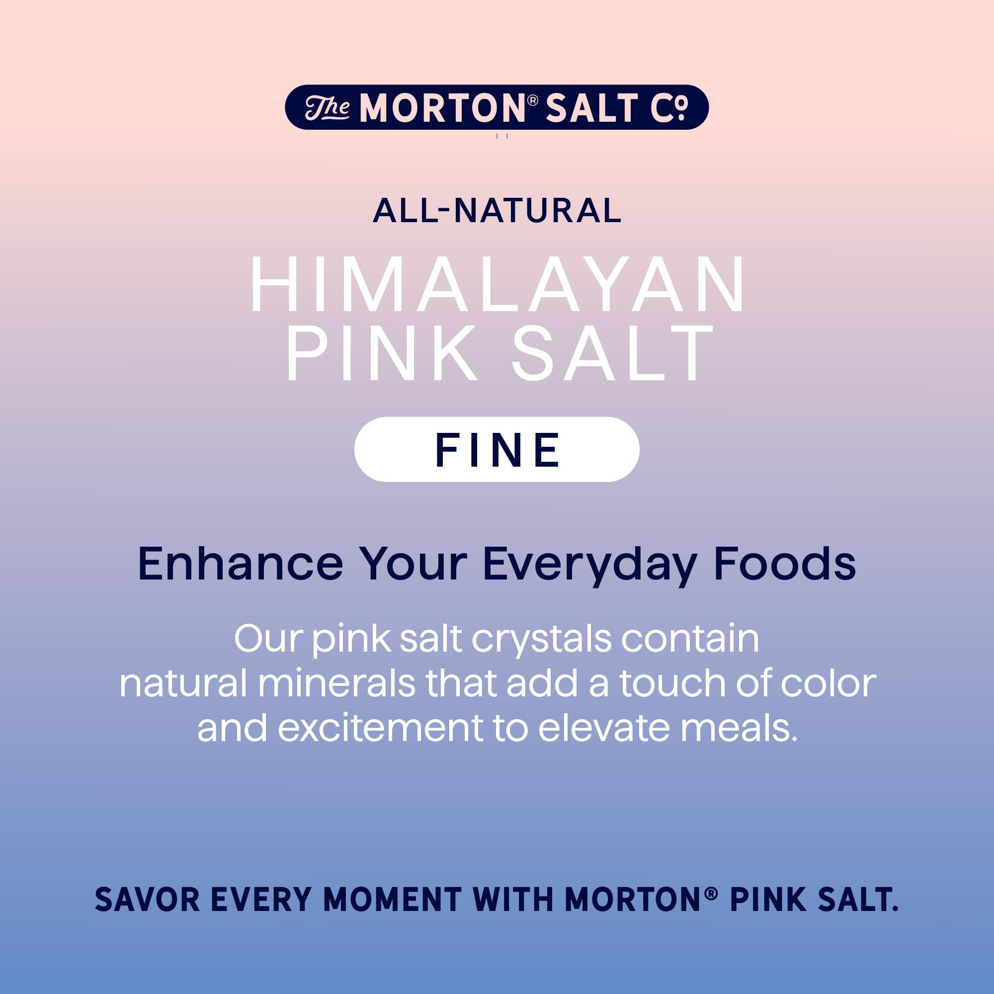 Kitchen scene showing Morton Pink Salt during meal prep.