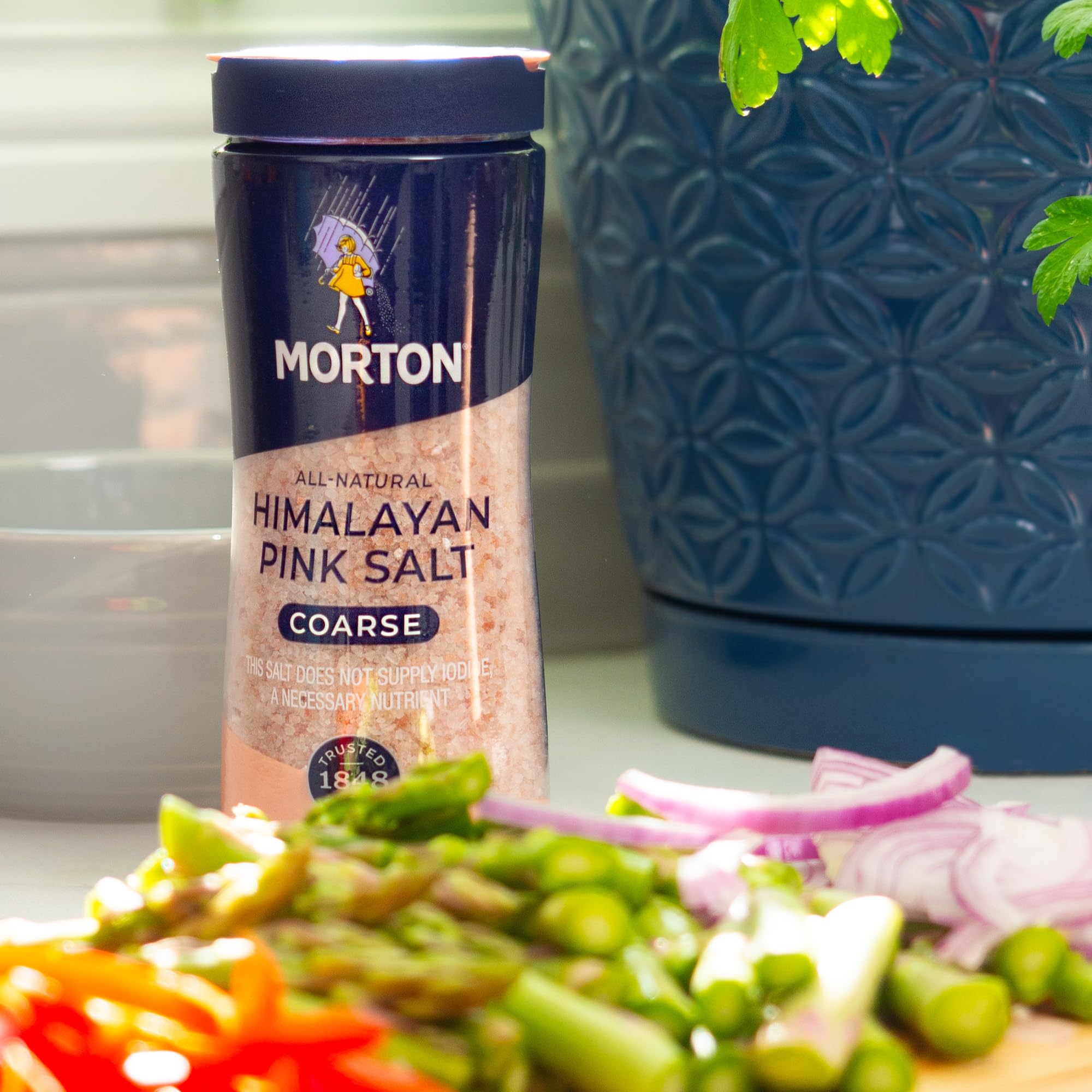 Morton pink salt crystals suitable for enhancing meat and seafood flavors.