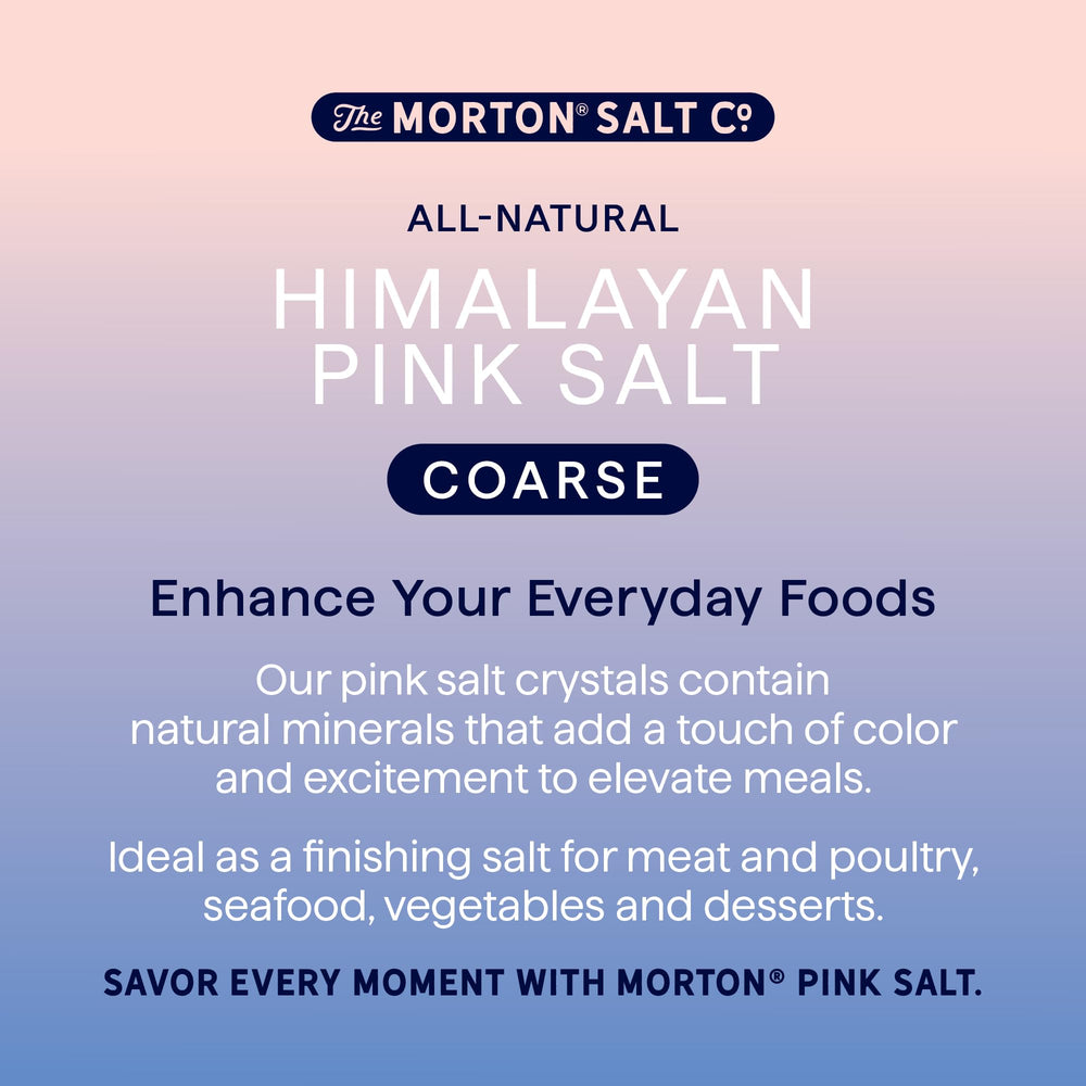 Morton Himalayan Pink Salt paired with vegetables for seasoning and flavor.