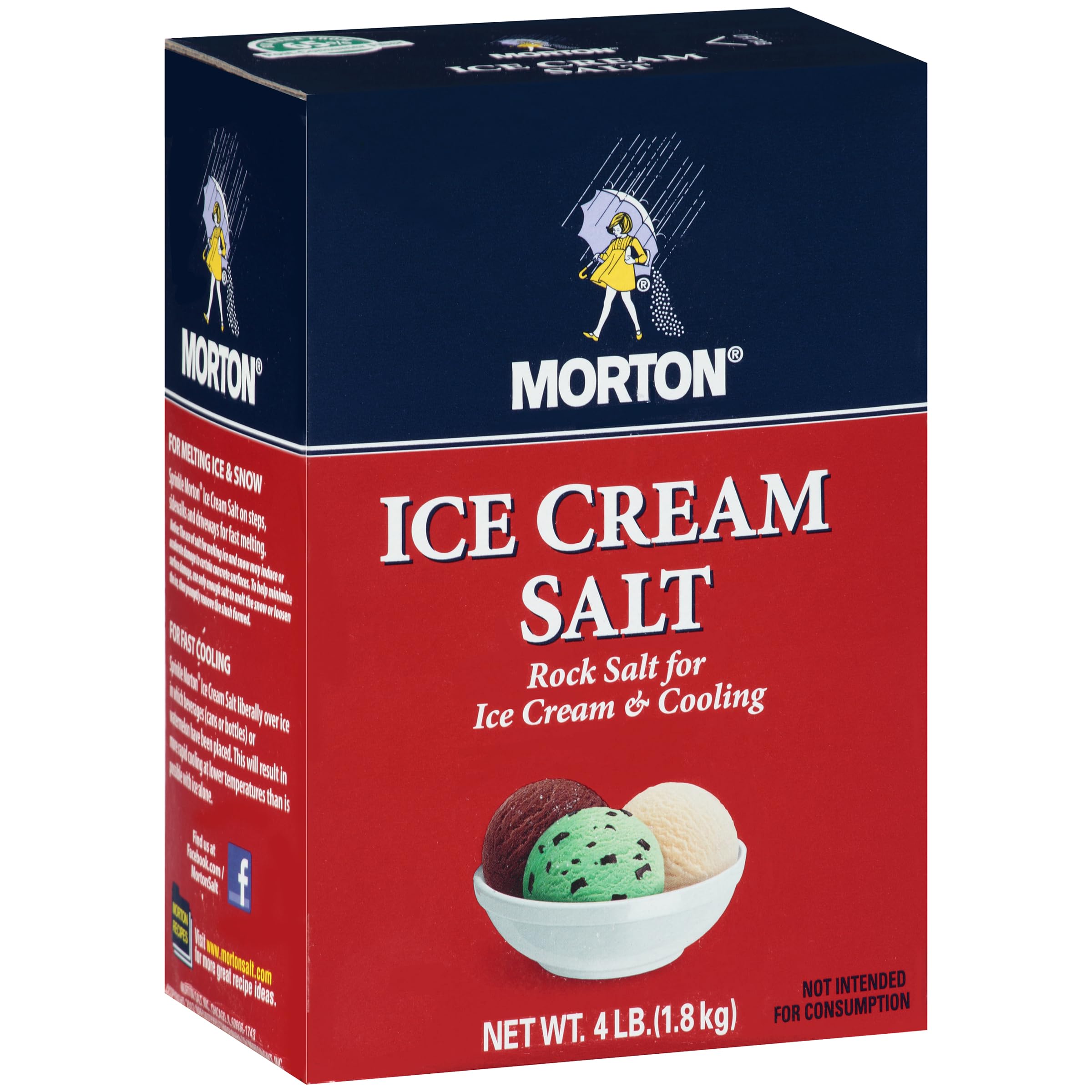 Morton Ice Cream Salt bag closeup for faster freezing