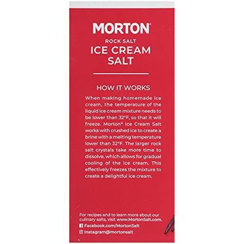 Morton Ice Cream Salt being sprinkled over ice to cool drinks.