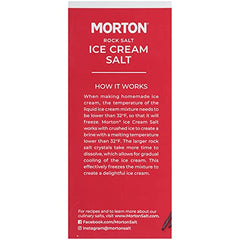Morton Ice Cream Salt being sprinkled over ice to cool drinks.