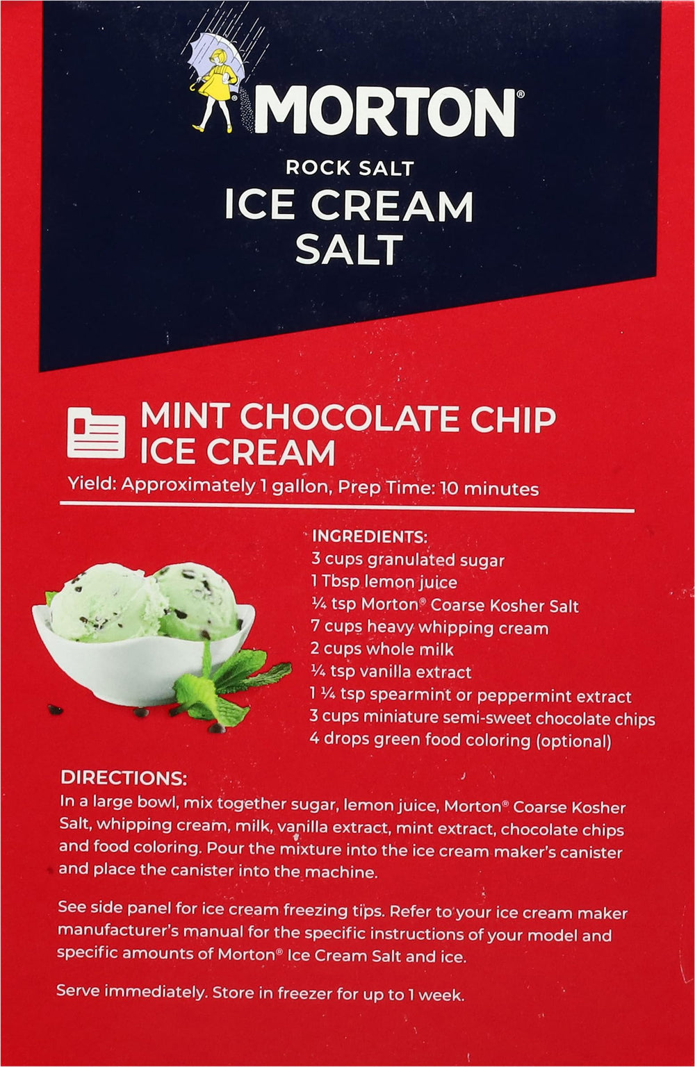Morton Ice Cream Salt use in home ice cream maker