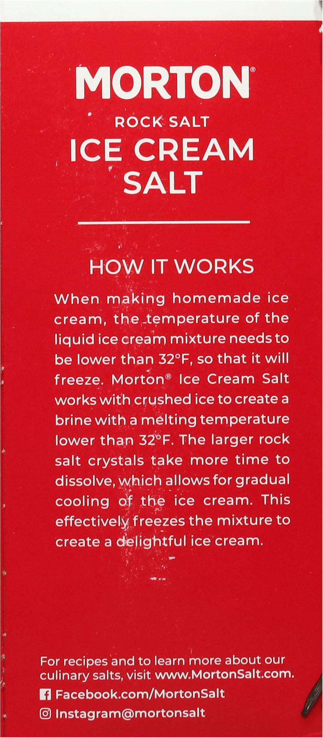 Morton Ice Cream Salt on ice for rapid beverage cooling
